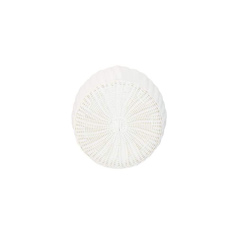 White Cylindrical Woven Iron Storage Bin
