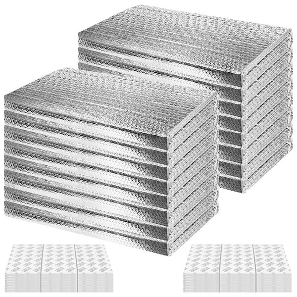 16-Pack Garage Door Insulation Panels Kit 24 in. x 48 in. 0.24 in. Thick Reflective Aluminum Bubble Sheets w/ 120 Tapes