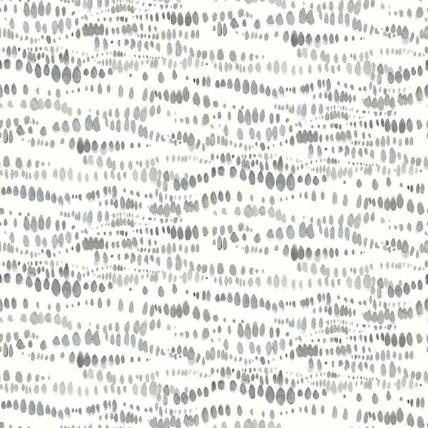RoomMates Lisa Audit Grey and White Dotted Line Peel and Stick Wallpaper (Covers 28.29 sq. ft.)
