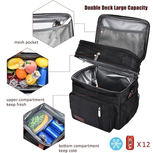 Misopily 15 qt. Leakproof Insulated Double Deck Soft-Side Cooler