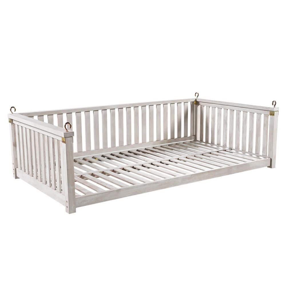 2-Person White Wood Porch Swing with Ropes price history on PriceWatchPro