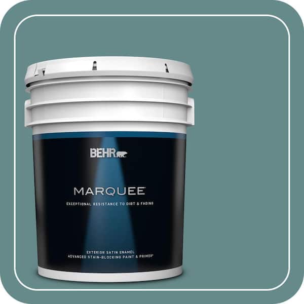 BEHR MARQUEE 5 gal. #S440-5 Tasmanian Sea Satin Enamel Exterior Paint & Primer