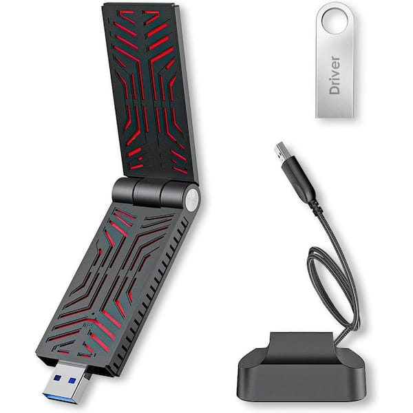 Etokfoks Dual Band USB Wi-Fi Network Adapter Black (1-Pack)