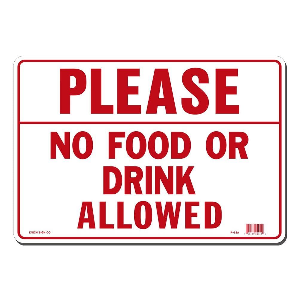 14 in. x 10 in. Please No Food or Drink Allowed Sign Printed on More Durable, Thicker, Longer Lasting Styrene Plastic price history on PriceWatchPro