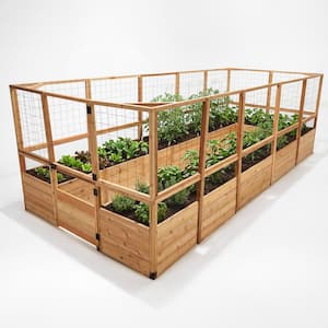 8 ft. x 16 ft. Cedar Garden in a Box with Deer Fencing
