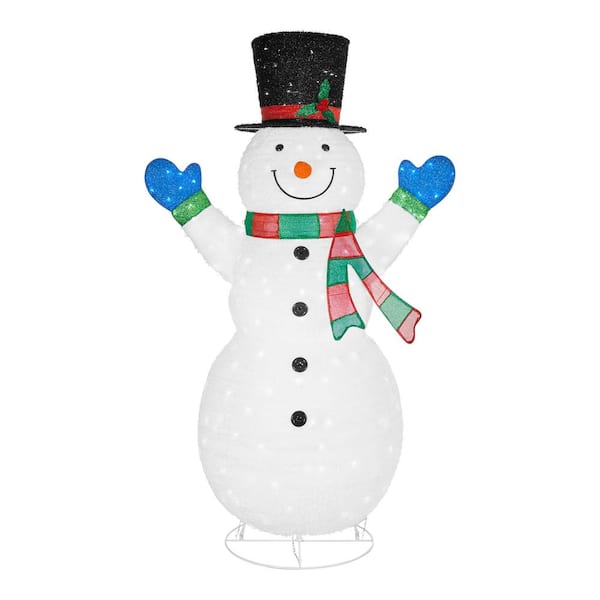 Home Accents Holiday 8 ft. Giant-Sized LED Collapsible Snowman ...