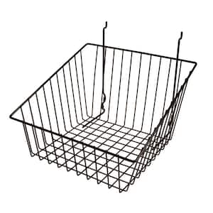 12 in. W x 12 in. D x 8 in. H Black Sloped-Front Wire Basket (Pack of 6)