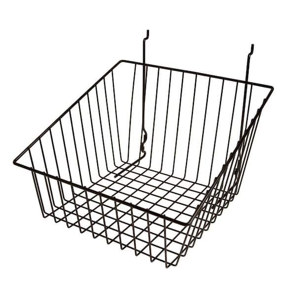 Econoco 12 in. W x 12 in. D x 8 in. H Black Sloped-Front Wire Basket ...