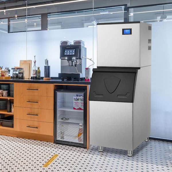22.5 in. 500 lbs. Per Day Split Commercial Freestanding lce Maker in Silver 156-Full Size High-Density lce Cubes/Cycle