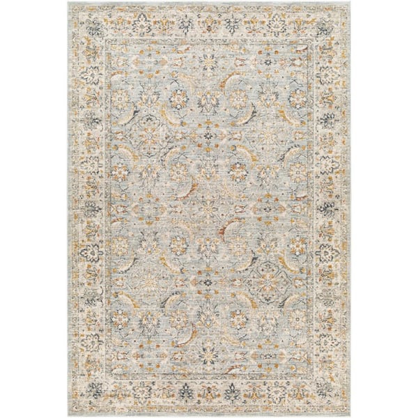 Livabliss Beckham Light Gray Medallion 9 ft. x 12 ft. Indoor Area Rug