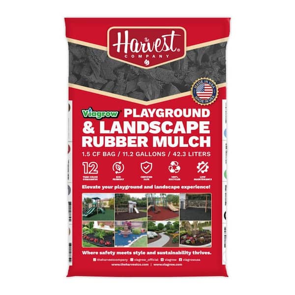 THE HARVEST COMPANY Viagrow 1.5 cu. ft. / 42.3 L Silver Rubber Mini-Nuggets Bagged Mulch for Landscape and Playground (1-Pack)