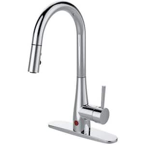 Single-Handle Pull-Down Sprayer Kitchen Faucet, Hands-Free in Chrome