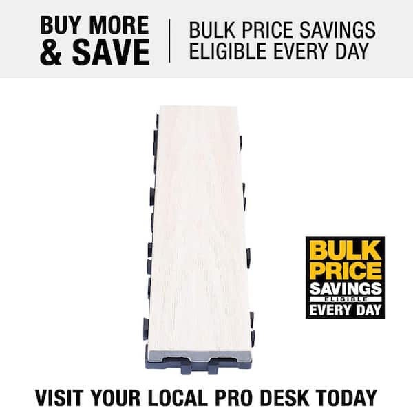 UltraShield Naturale 3 in. x 1 ft. Quick Composite Single Slat Deck Tile in Japanese Cedar (4-Pieces per Box)