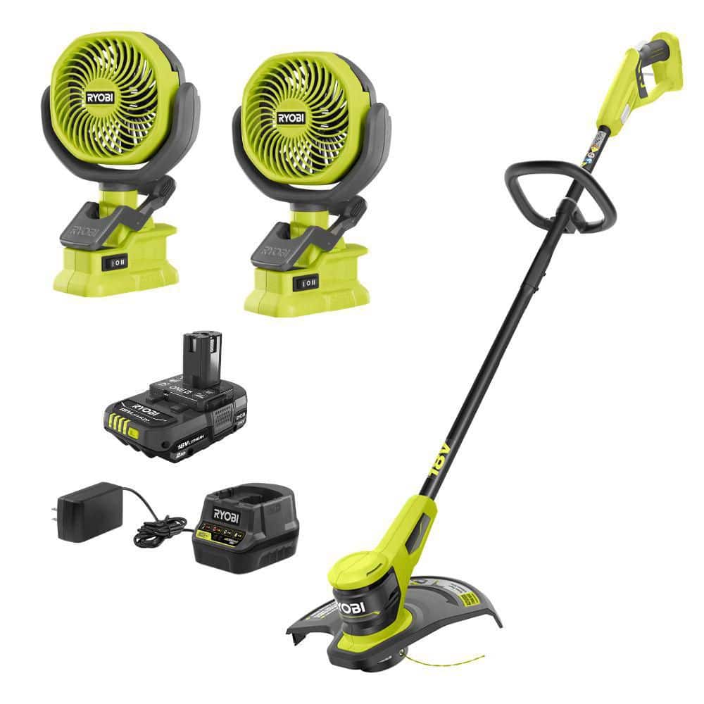 RYOBI ONE+ 18V 13 in. Cordless Battery String Trimmer with 2.0 Ah