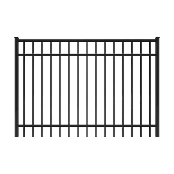 FORGERIGHT Vinings 6 ft. W x 4 ft. H Black Aluminum Pre-Assembled Fence Gate