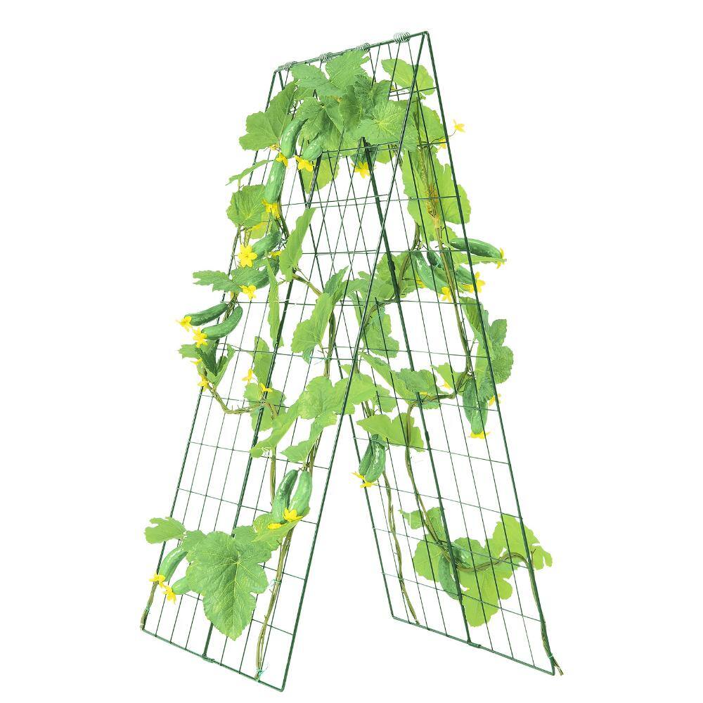 Cucumber Trellis for Climbing Plants 46 x 32 in., Foldable A-Frame Metal Trellis for Raised Beds, Tomatoes price history on PriceWatchPro