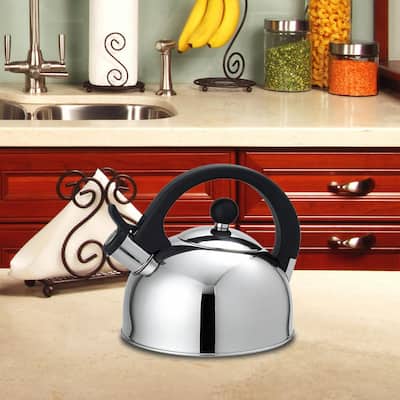 10.6-Cup Silver Stovetop Tea Kettle