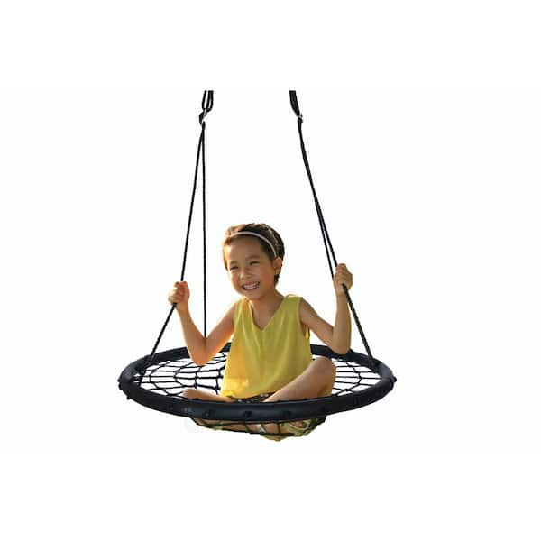 PLAYBERG Round Net Tree Web Swing with Hanging Ropes QI003375 - The Home  Depot