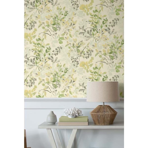 Willow Wood Aloe Botanical Vinyl Peel and Stick Wallpaper Roll (Covers 30.75 sq. ft.)