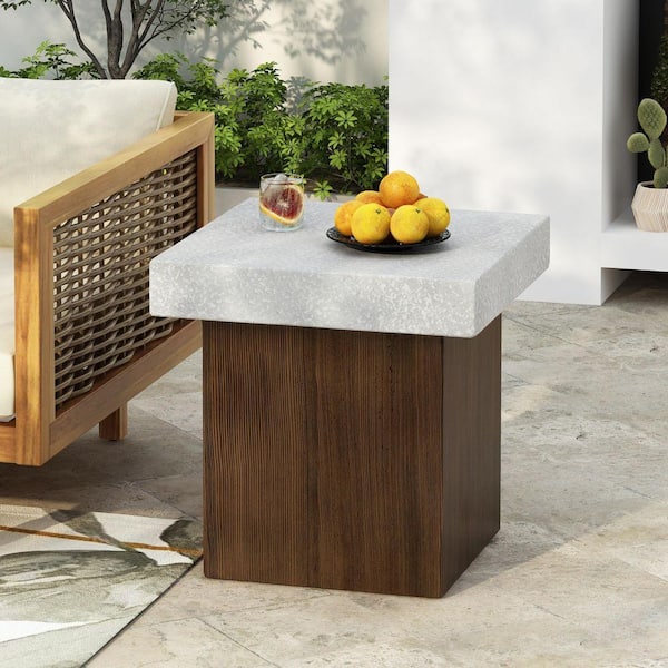 MGO Square Side Table-Weather-Resistant Indoor/Outdoor Accent
