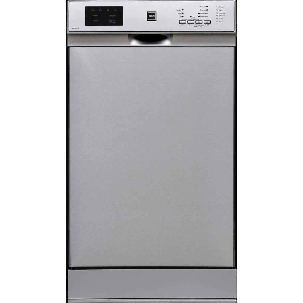 RCA 18 in. in Built-In Stainless Steel Touch Control Top Dishwasher, Silver