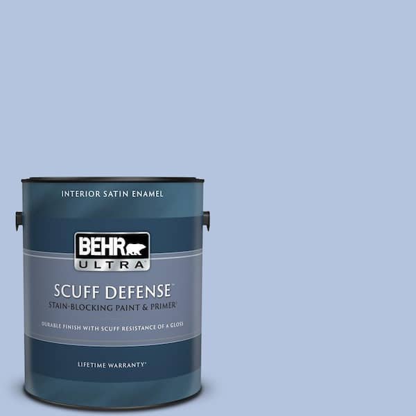 BEHR ULTRA 1 gal. #600C-3 Periwinkle Bud Extra Durable Satin Enamel Interior Paint & Primer