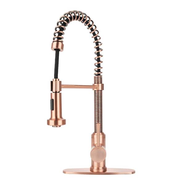 Fontaine by Italia Single-Handle 1 or 3 Hole Residential Pull-Down Sprayer Kitchen Faucet with 2-Spray Heads in Antique Copper