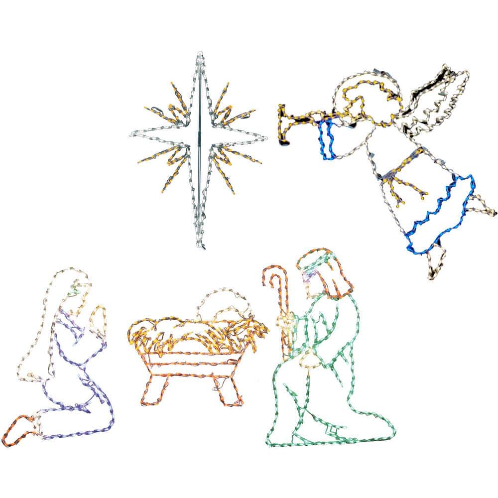 51 in. LED Outdoor Nativity Set (5-Piece)