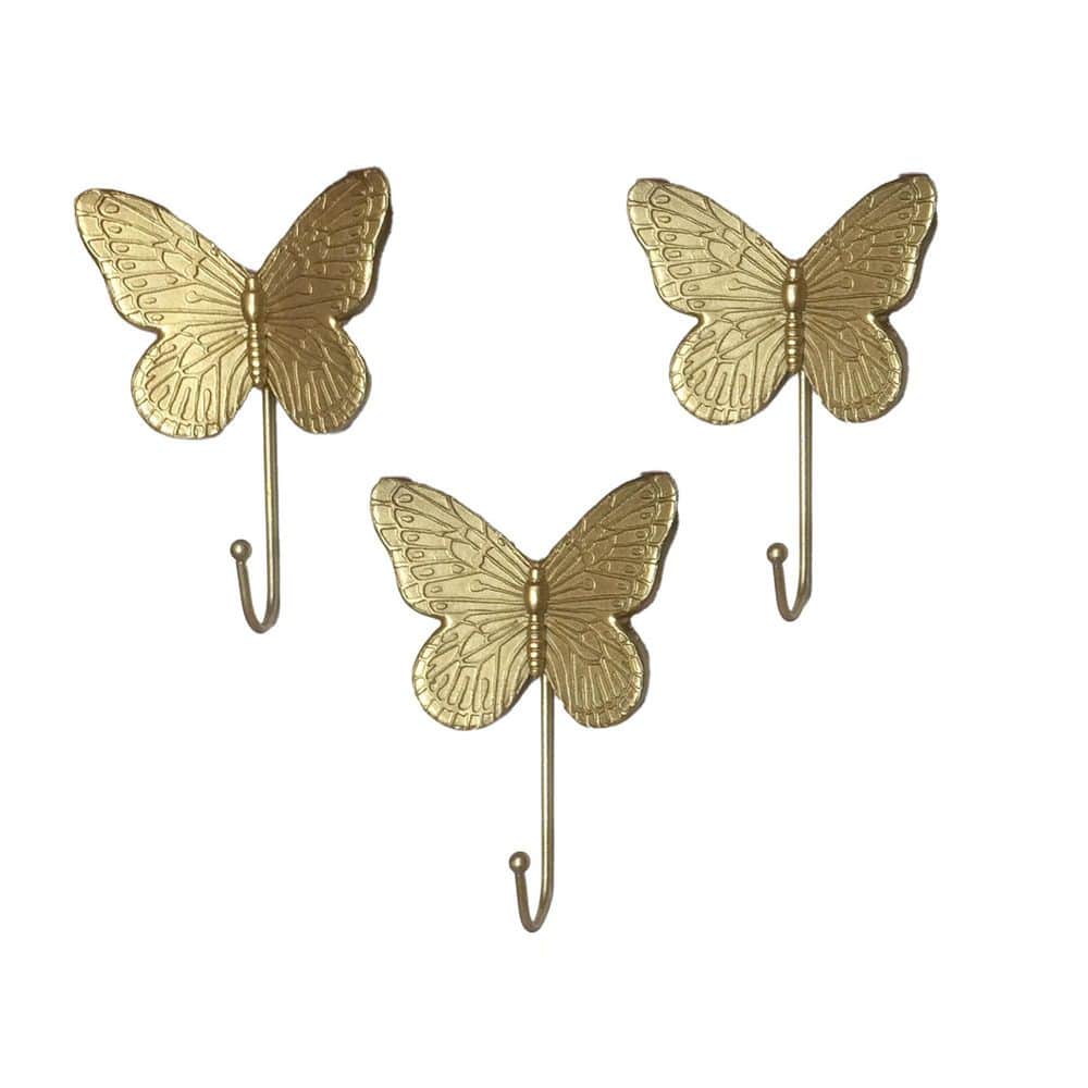 Three Butterfly Decorative Wall Hooks Set for Robe and Towel Hanging, Vintage Key Holder, Wall Mounted price history on PriceWatchPro