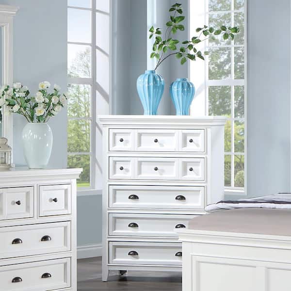 Furniture of America Ranchero White 5-Drawer 36 in. Wide Chest of Drawers