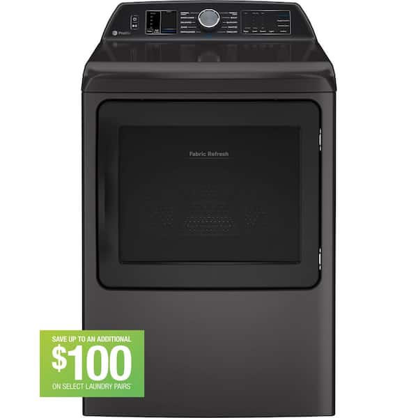 GE Profile 7.3 cu. ft. Smart Electric Dryer in Diamond Gray with Fabric Refresh, Sanitize, Steam, ENERGY STAR