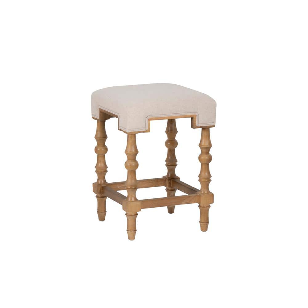 Rosa 24 in. Rustic Brown Backless Wood Counter Stool