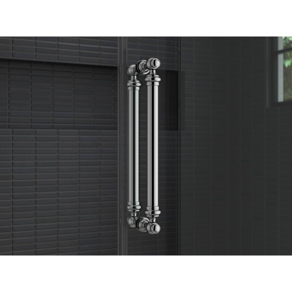 Polished Chrome Frameless Sliding Shower Door with Tempered Glass