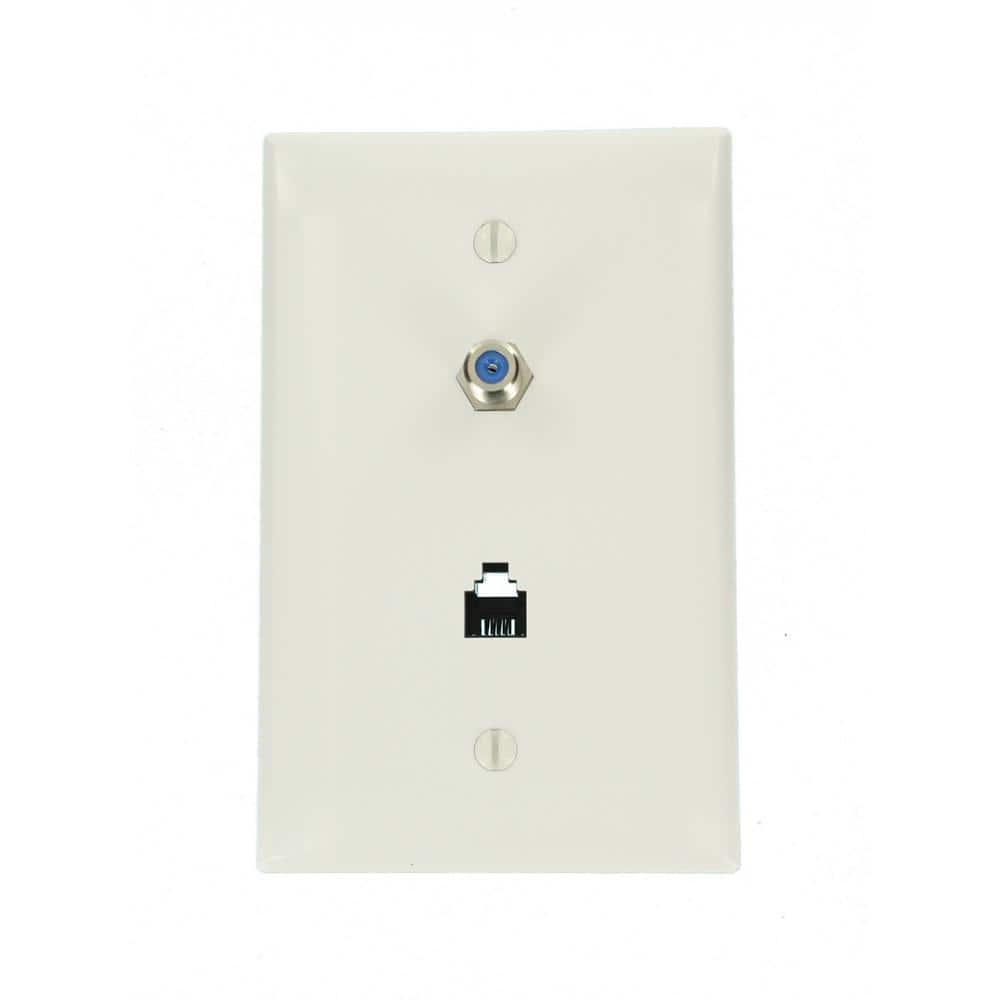 UPC 078477140512 product image for White 1-Gang Audio Wall Plate (1-Pack) | upcitemdb.com