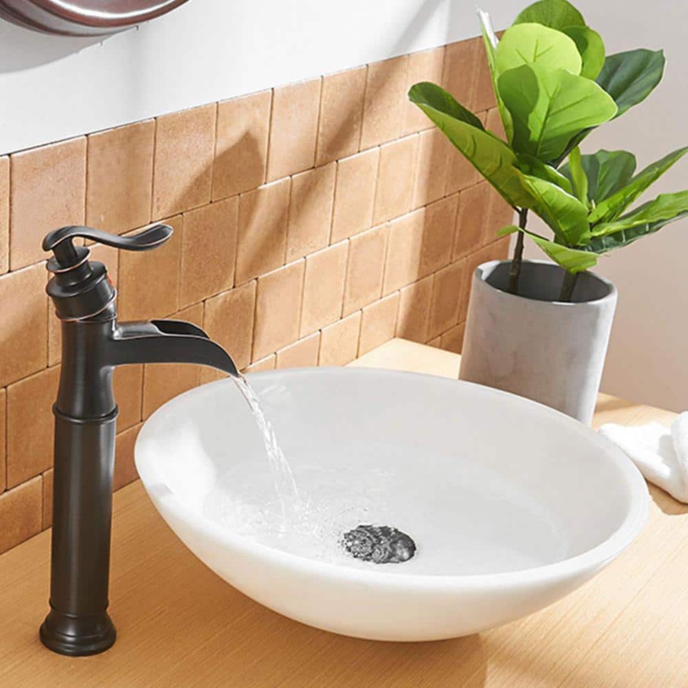 Oil Rubbed Bronze Single Handle Waterfall Vessel Faucet
