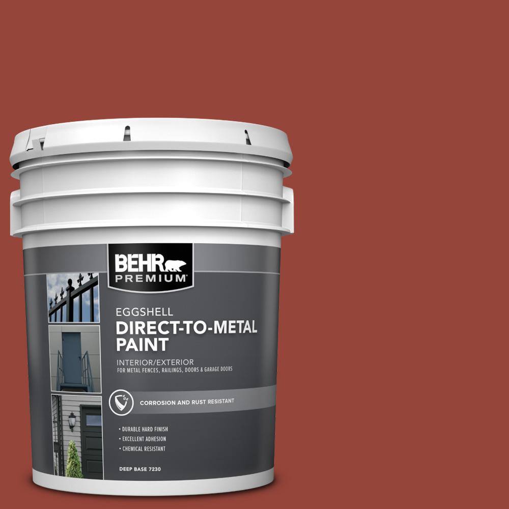 BEHR PREMIUM 5 gal. #PPU2-17 Morocco Red Eggshell Direct to Metal ...