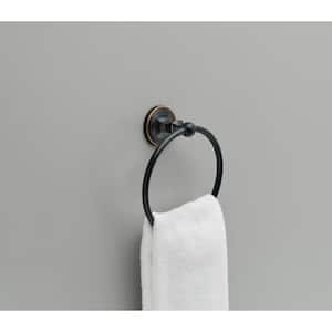 Portman Towel Ring in Venetian Bronze with Copper Reveal