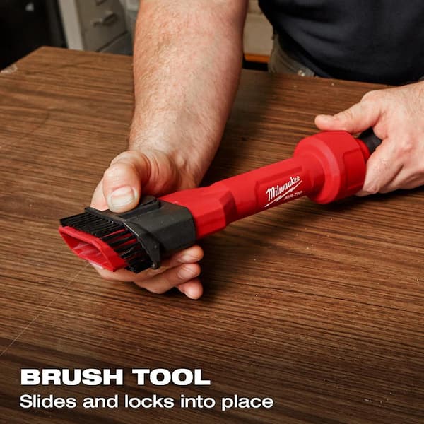 Milwaukee - AIR-TIP 1-1/4 in. - 2-1/2 in. 2-IN-1 Utility Brush Power Tool Attachment for Wet/Dry Shop Vacuum (1-Piece)