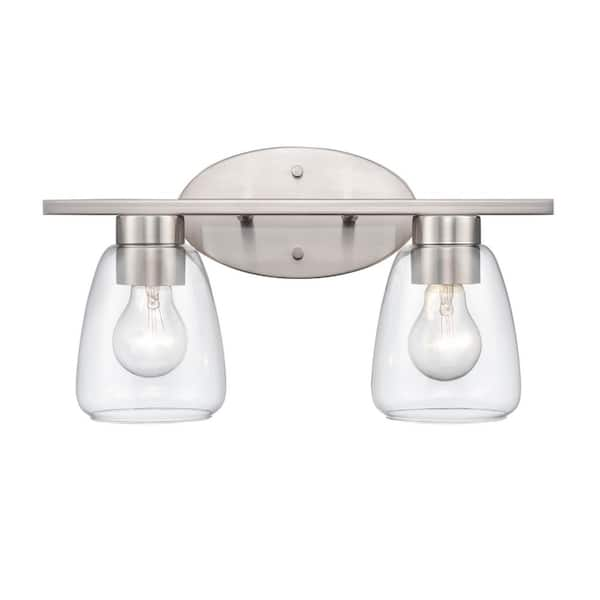 Millennium Lighting 16 in. 2-Light Brushed Nickel Vanity Light with ...