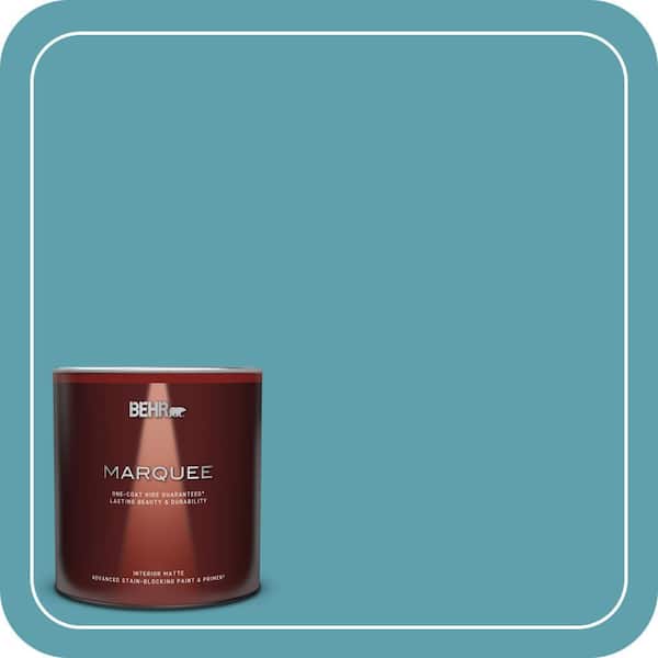 BEHR MARQUEE 1 qt. #BIC-53 Turquoise Matte Interior Paint & Primer