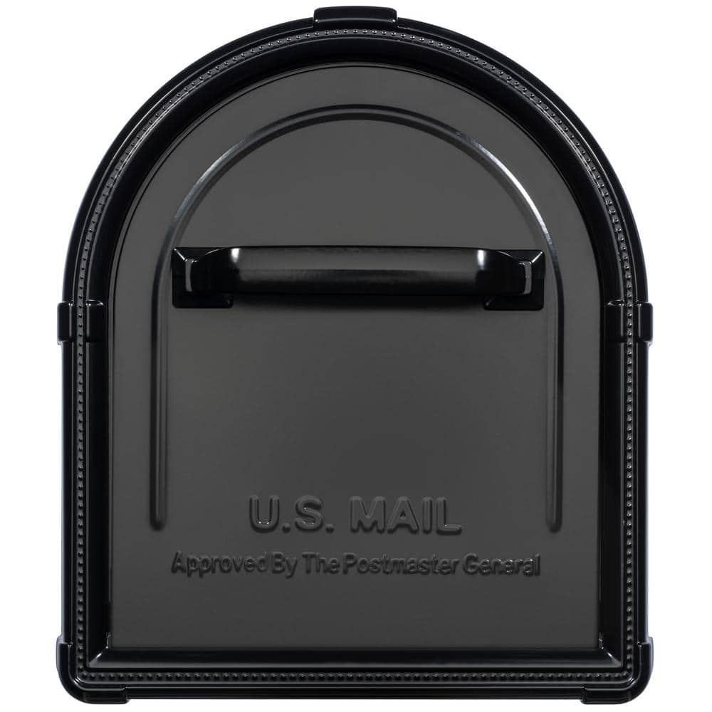 Hillsborough Black Large Aluminum Post Mount Mailbox