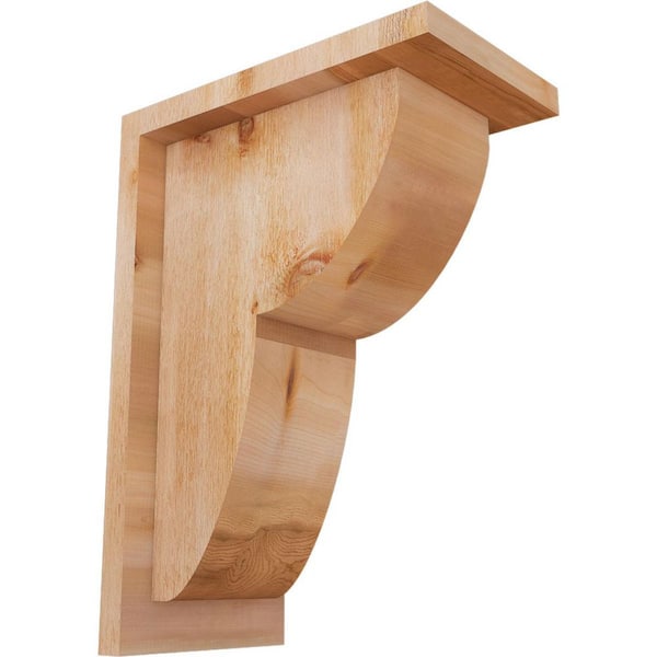 Ekena Millwork 6 in. x 10 in. x 14 in. Western Red Cedar Crestline Rough Sawn Corbel with Backplate
