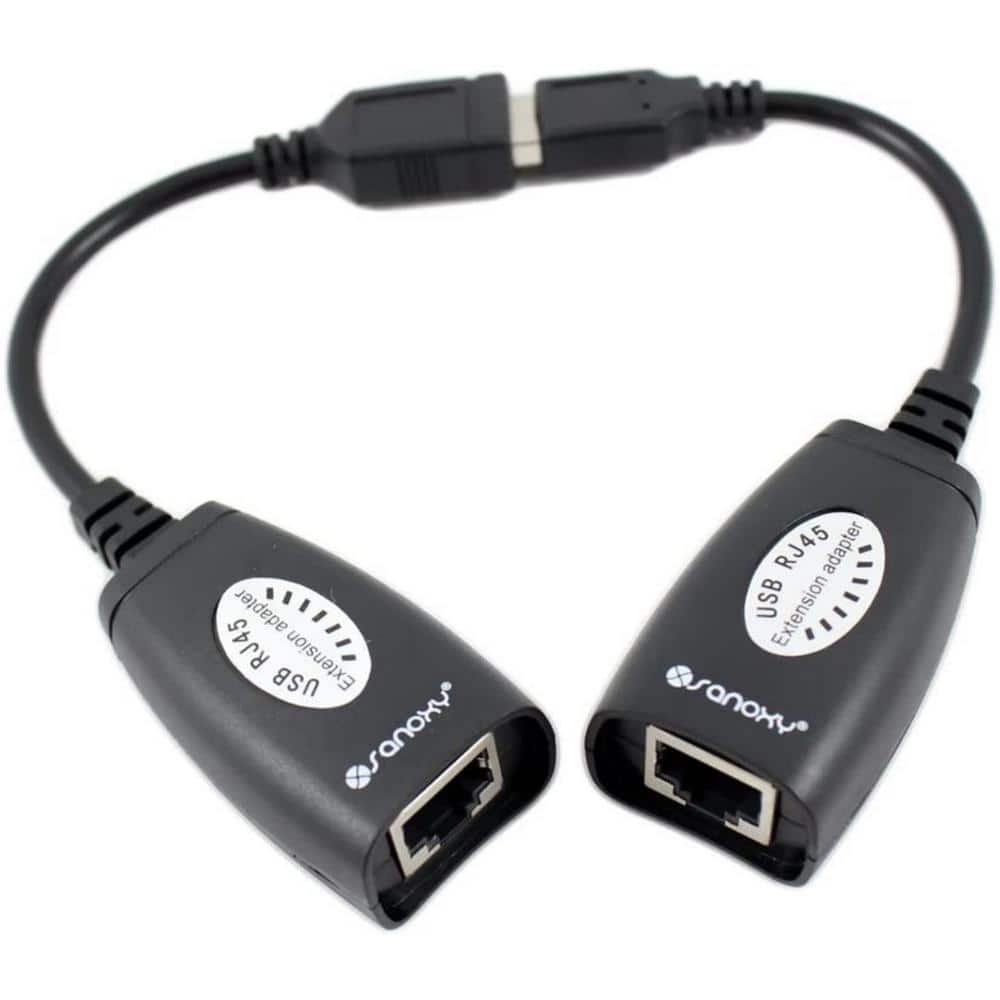 SANOXY USB to Extension Cable Adapter Set w/RJ45 Ethernet SANOXY-VNDR-USB-CAT5-CBL-set - Home