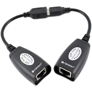 USB to Cat5/5e/6 Extension Cable Adapter Set w/RJ45 Ethernet