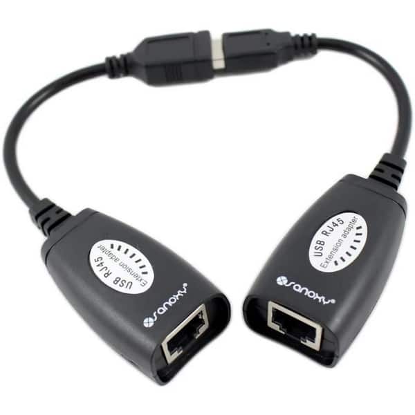 SANOXY USB to Cat5/5e/6 Extension Cable Adapter w/RJ45 Ethernet SANOXY-VNDR-USB-CAT5-CBL-set - Depot