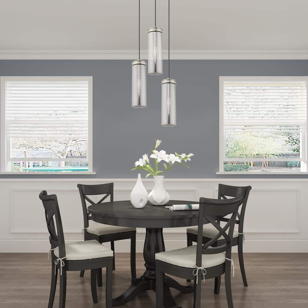 Sleek Smoke Glass Mini Pendant with Brushed Nickel Finish