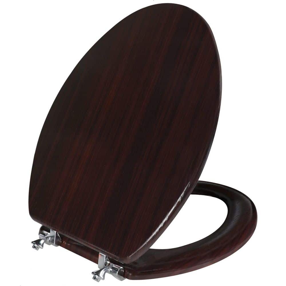 Dark Brown Elongated Wood Toilet Seat with Zinc Alloy Hinges, Easy to Install also Easy to Clean, Anti-Pinch Toilet Seat price history on PriceWatchPro