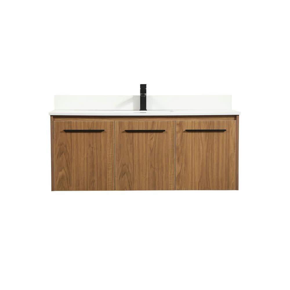 Simply Living 48 in. W x 18 in. D x 19.7 in. H Bath Vanity in Walnut Brown 