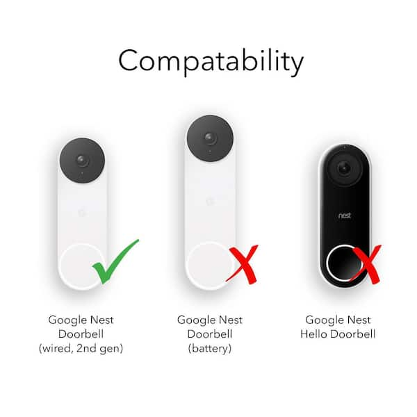 Horizontal Adjustable Mount for Google Nest Doorbell (Wired, 2nd Gen) -  Made for Google Nest