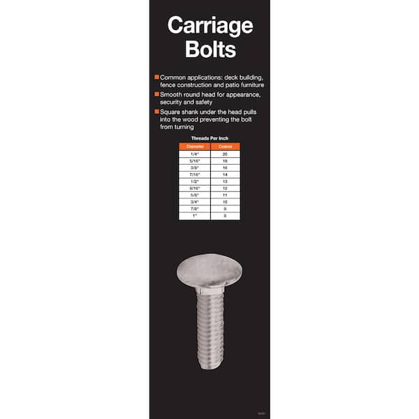 Crown Bolt 5/8 in.-11 x 16 in. Galvanized Carriage Bolt (10-Pack) 12550  The Home Depot